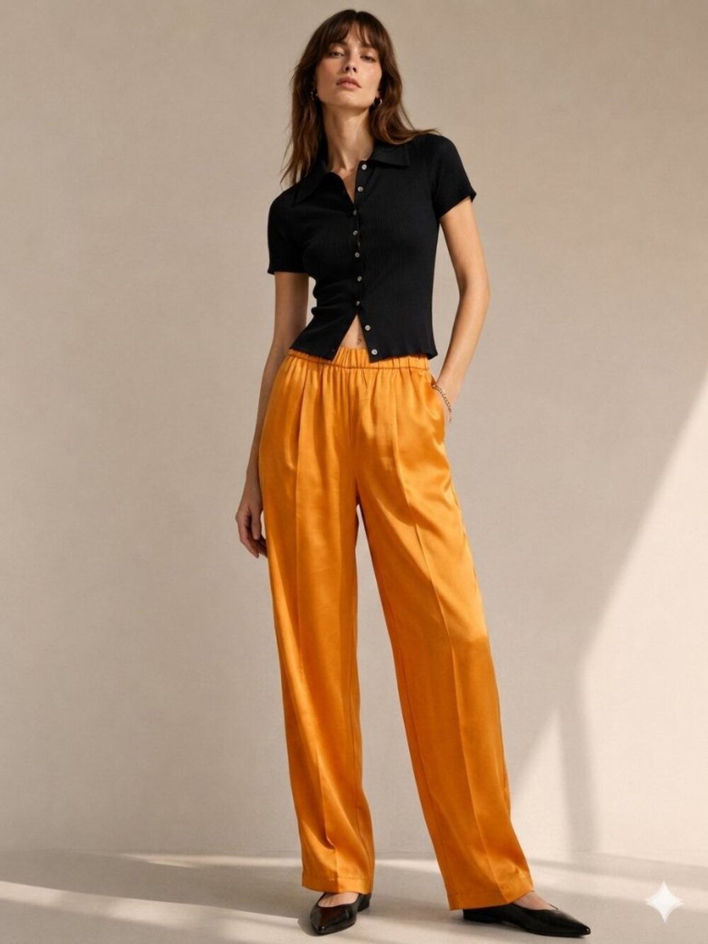PierAntonioGaspari Silk Pants IT 42 US 6 Papaya Orange Luxury Trousers NWT Italy